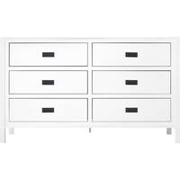 Walker Edison - Solid Wood Modern Classic 6-Drawer Dresser - White - Front_Zoom