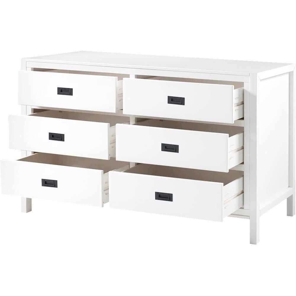 Alt View 11. Walker Edison - Solid Wood Modern Classic 6-Drawer Dresser - White.