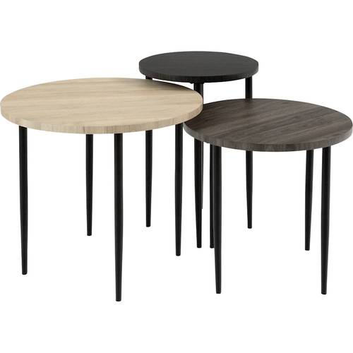 Walker Edison - Round MDF/Durable Laminate Coffee Table Set