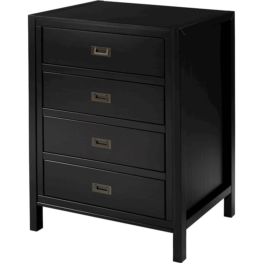 Left View: Walker Edison - 4-Drawer Dresser - Black