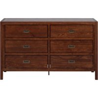 Walker Edison - Solid Wood Modern Classic 6-Drawer Dresser - Walnut - Front_Zoom
