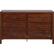 Front. Walker Edison - Solid Wood Modern Classic 6-Drawer Dresser - Walnut.