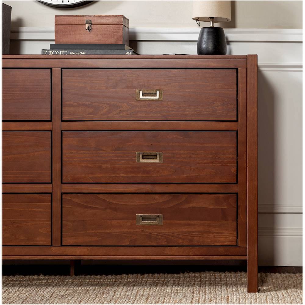 Alt View 20. Walker Edison - Solid Wood Modern Classic 6-Drawer Dresser - Walnut.