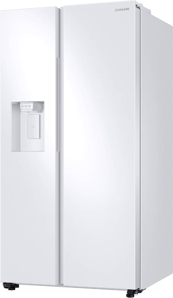 Left View: Samsung - 27.4 Cu. Ft. Side-by-Side Refrigerator - White