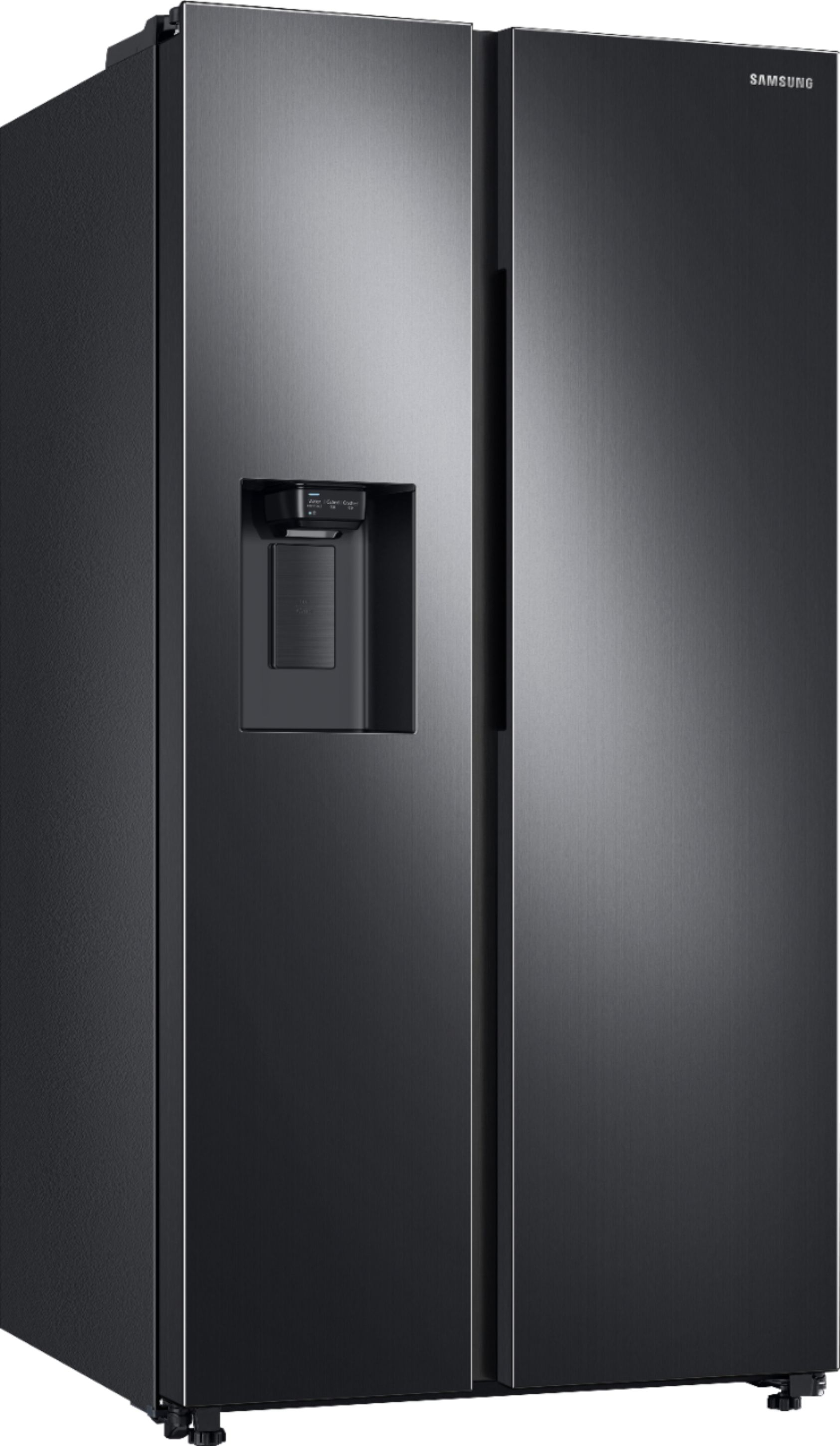 Angle View: Samsung - 27.4 cu. ft. Side-by-Side Refrigerator with Large Capacity - Black Stainless Steel
