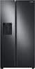 Front. Samsung - 27.4 cu. ft. Side-by-Side Refrigerator with Large Capacity - Black Stainless Steel.