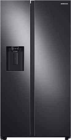 Samsung - 36 in. Wide 27.4 cu. ft. Side-by-Side Refrigerator with Large Capacity - Black Stainless Steel