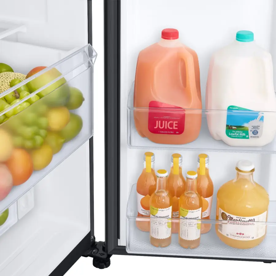 Alt View 14. Samsung - 27.4 cu. ft. Side-by-Side Refrigerator with Large Capacity - Black Stainless Steel.