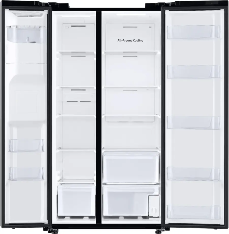 Alt View 1. Samsung - 27.4 cu. ft. Side-by-Side Refrigerator with Large Capacity - Black Stainless Steel.