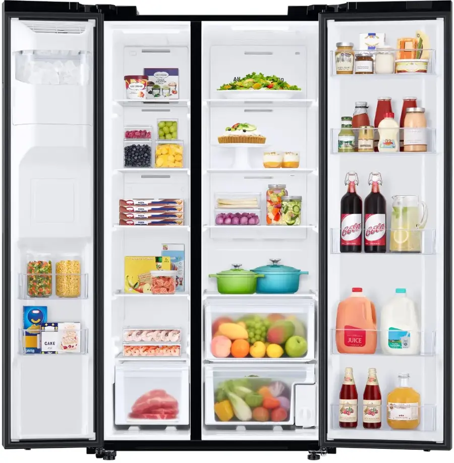 Alt View 2. Samsung - 27.4 cu. ft. Side-by-Side Refrigerator with Large Capacity - Black Stainless Steel.
