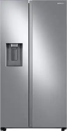 Front. Samsung - 27.4 cu. ft. Side-by-Side Refrigerator with Large Capacity - Stainless Steel.
