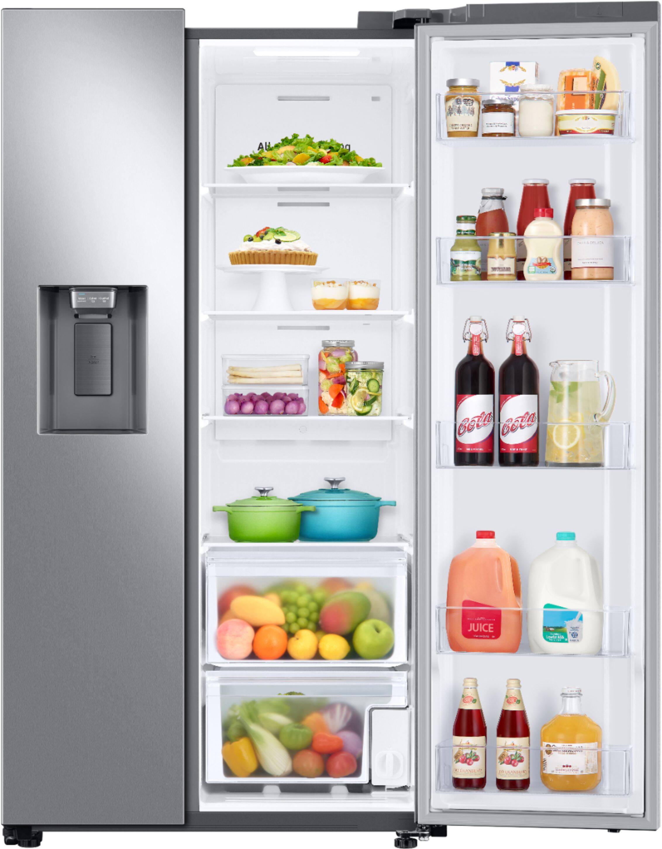 Alt View 3. Samsung - 27.4 cu. ft. Side-by-Side Refrigerator with Large Capacity - Stainless Steel.