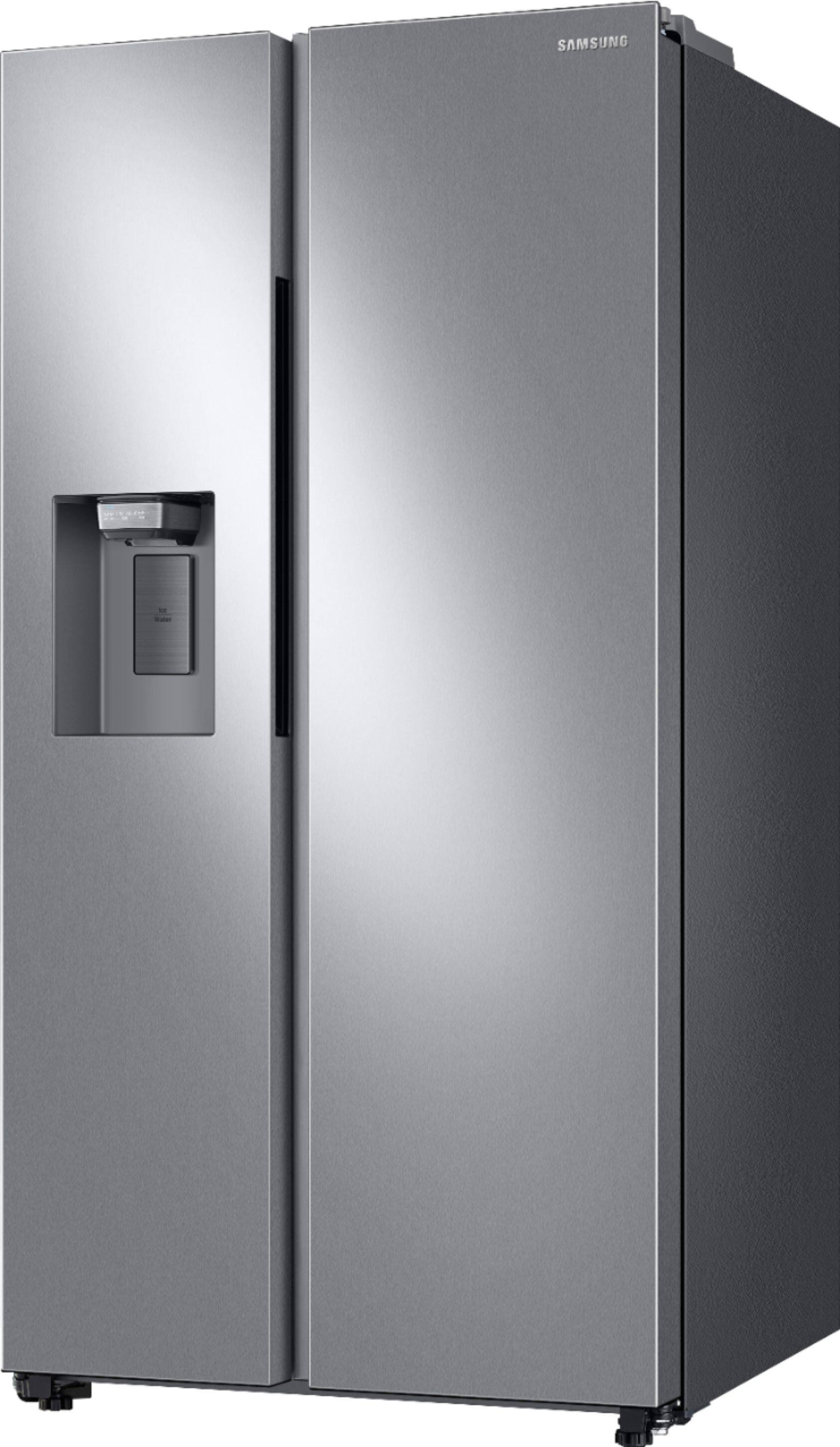 Left. Samsung - 27.4 cu. ft. Side-by-Side Refrigerator with Large Capacity - Stainless Steel.