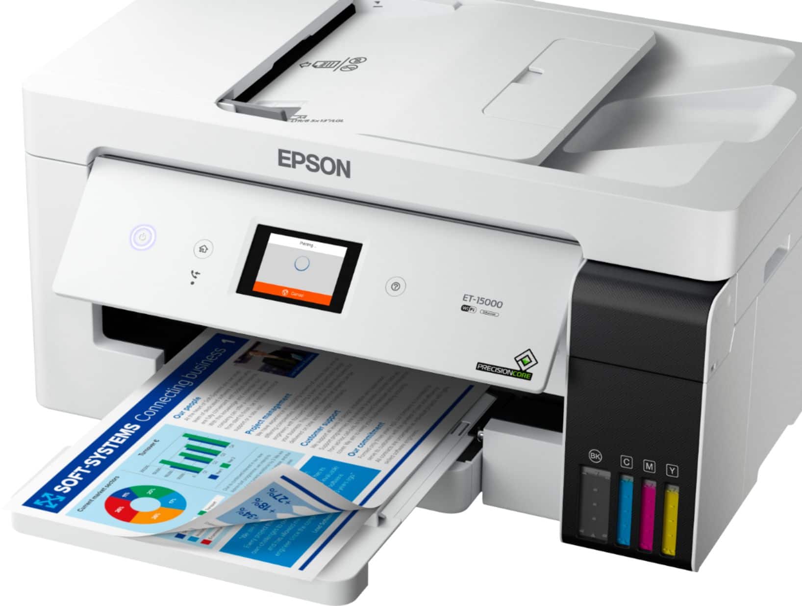 Alt View 17. Epson - EcoTank ET-15000 Wireless All-In-One Inkjet Printer - White.