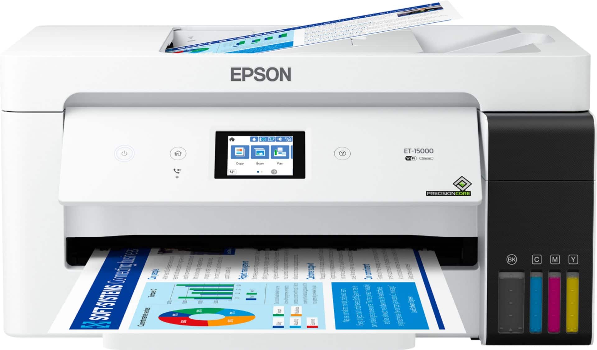 Alt View 30. Epson - EcoTank ET-15000 Wireless All-In-One Inkjet Printer - White.