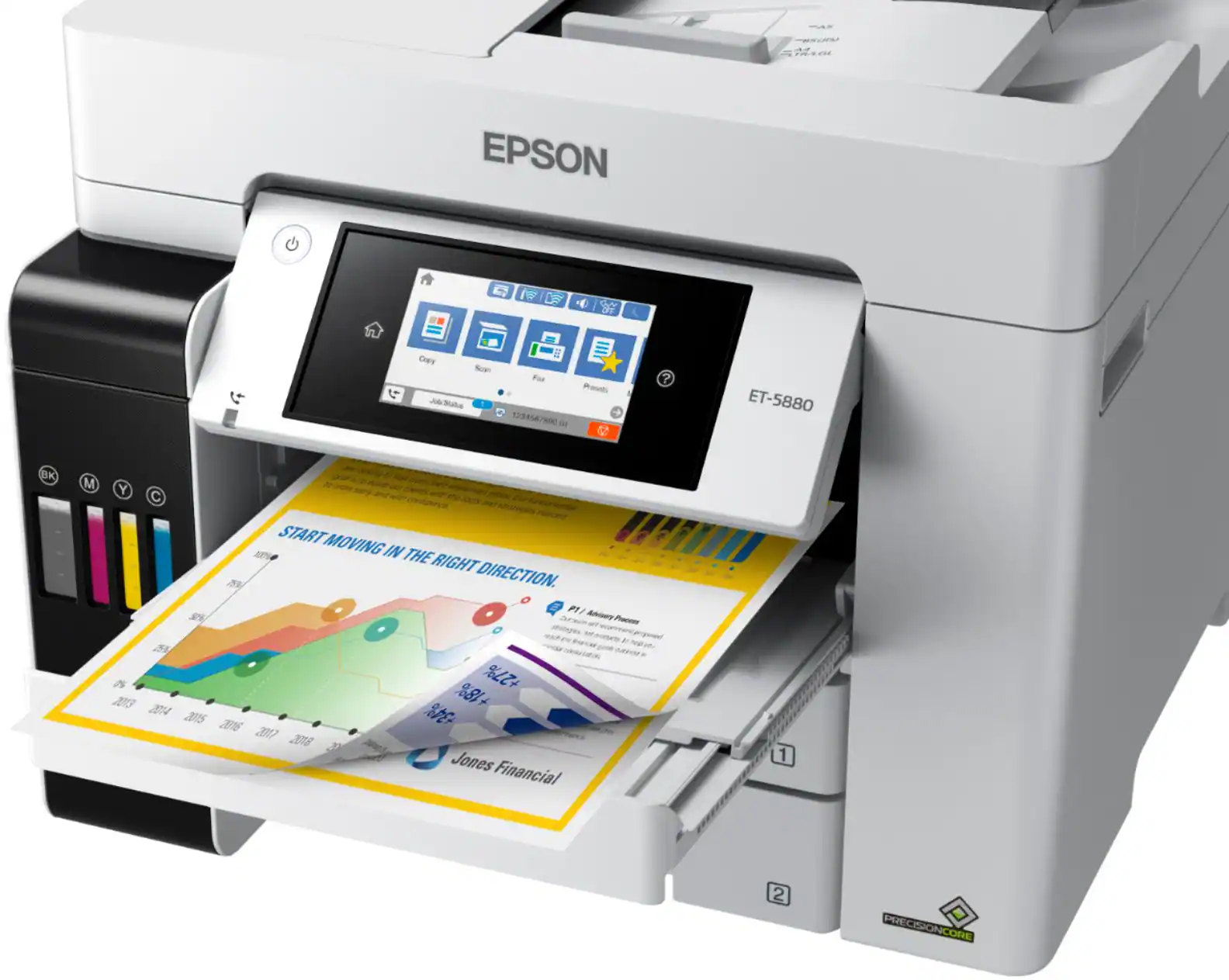 Alt View 16. Epson - EcoTank Pro ET-5880 Wireless All-In-One Inkjet Printer with PCL Support - White.