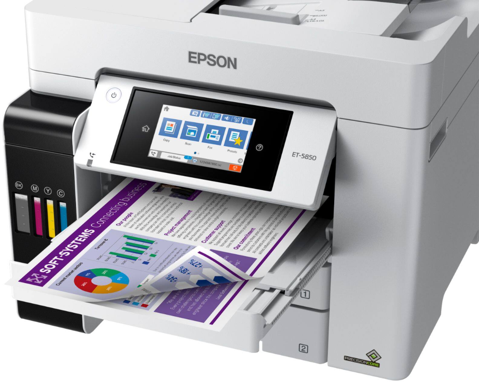 Alt View 16. Epson - EcoTank Pro ET-5850 Wireless All-In-One Inkjet Printer - White.