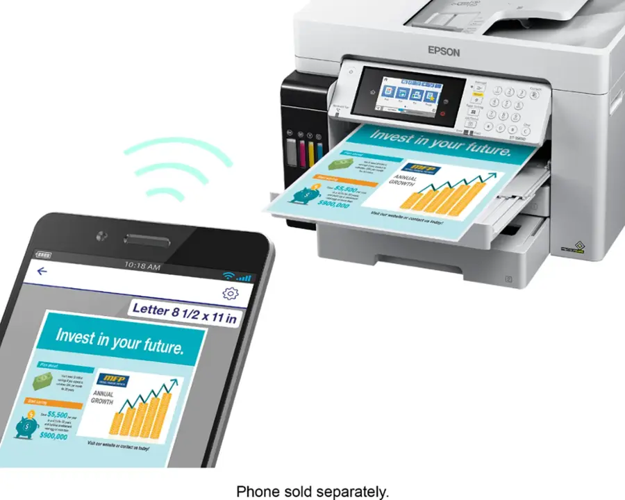 Alt View 17. Epson - EcoTank Pro ET-16650 Wireless All-In-One Inkjet Printer - White.