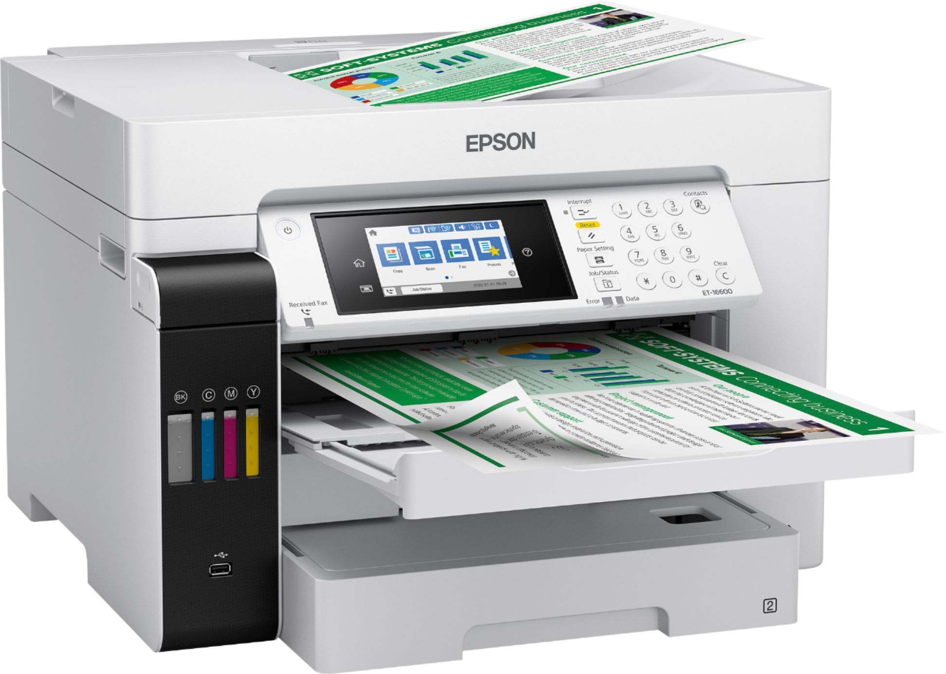 Angle View: Epson - EcoTank Pro ET-16600 Wireless All-In-One Inkjet Printer