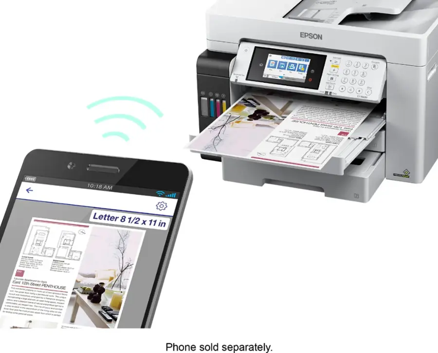 Alt View 18. Epson - EcoTank Pro ET-16600 Wireless All-In-One Inkjet Printer - White.