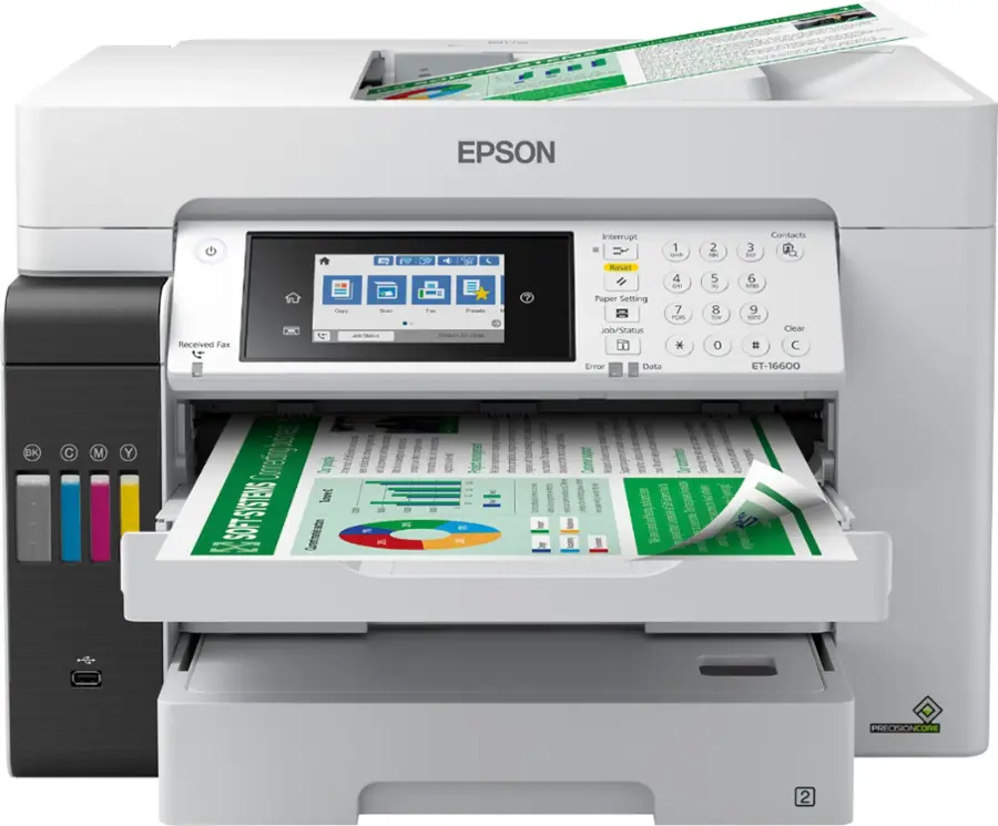 Alt View 30. Epson - EcoTank Pro ET-16600 Wireless All-In-One Inkjet Printer - White.