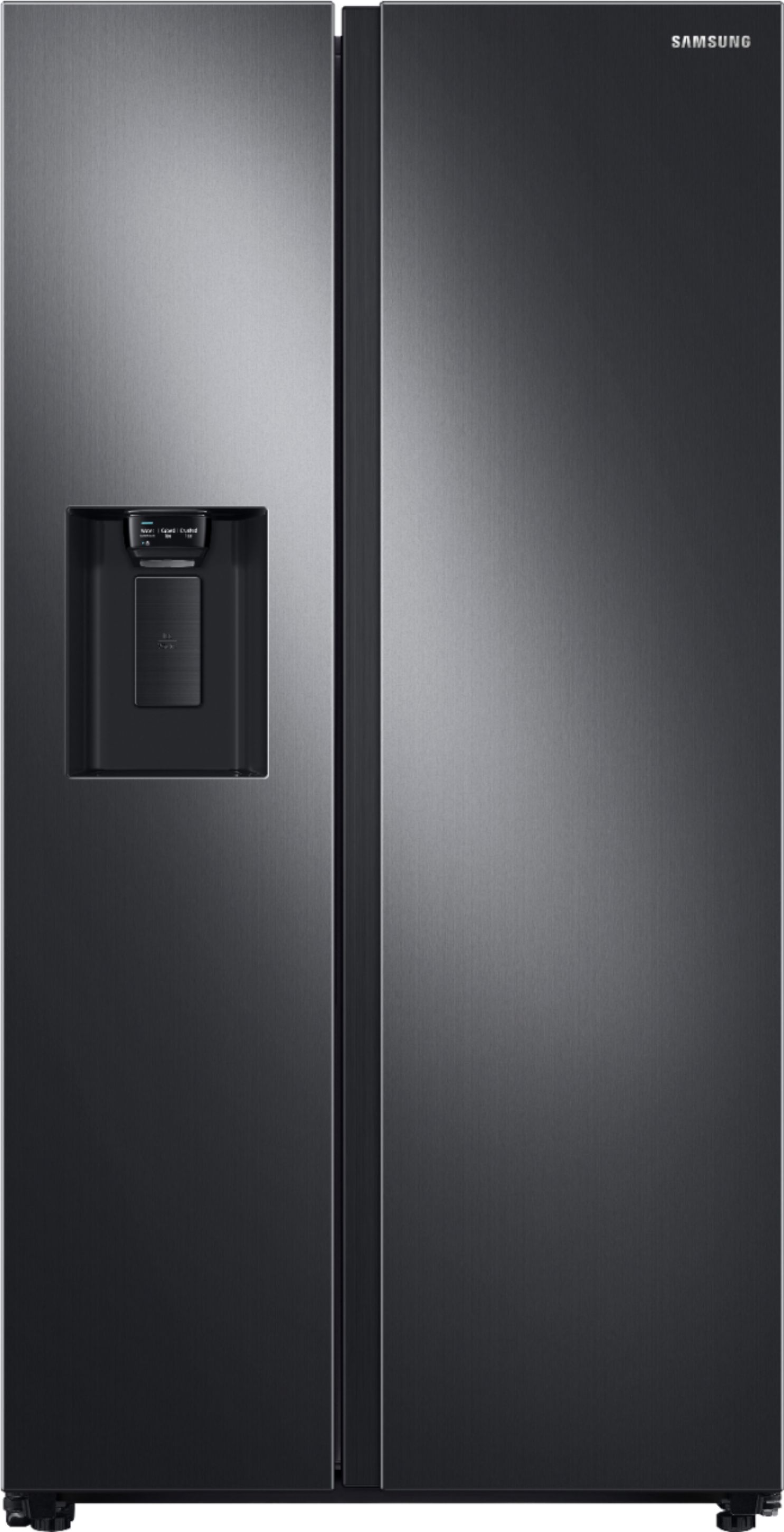 Samsung – 22 Cu. Ft. Side-by-Side Counter-Depth Refrigerator – Black stainless steel