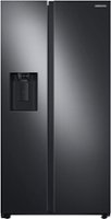 Samsung - 22 Cu. Ft. Side-by-Side Counter-Depth Refrigerator - Black stainless steel - Front_Zoom