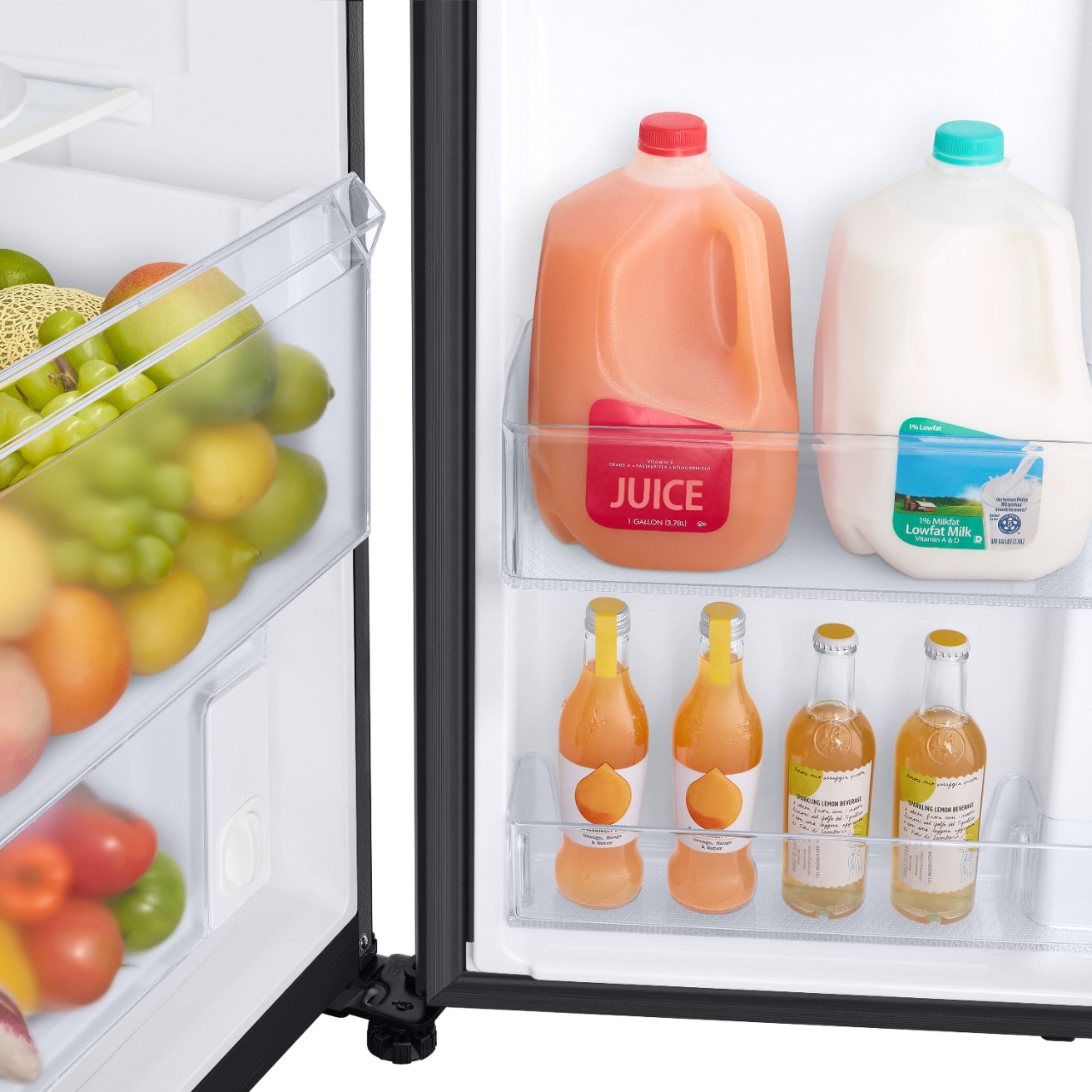 Alt View 13. Samsung - 22 cu. ft. Side-by-Side Counter Depth Smart Refrigerator with All-Around Cooling - Black Stainless Steel.