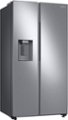 Angle Zoom. Samsung - 22 cu. ft. Side-by-Side Counter Depth Smart Refrigerator with All-Around Cooling - Stainless Steel.