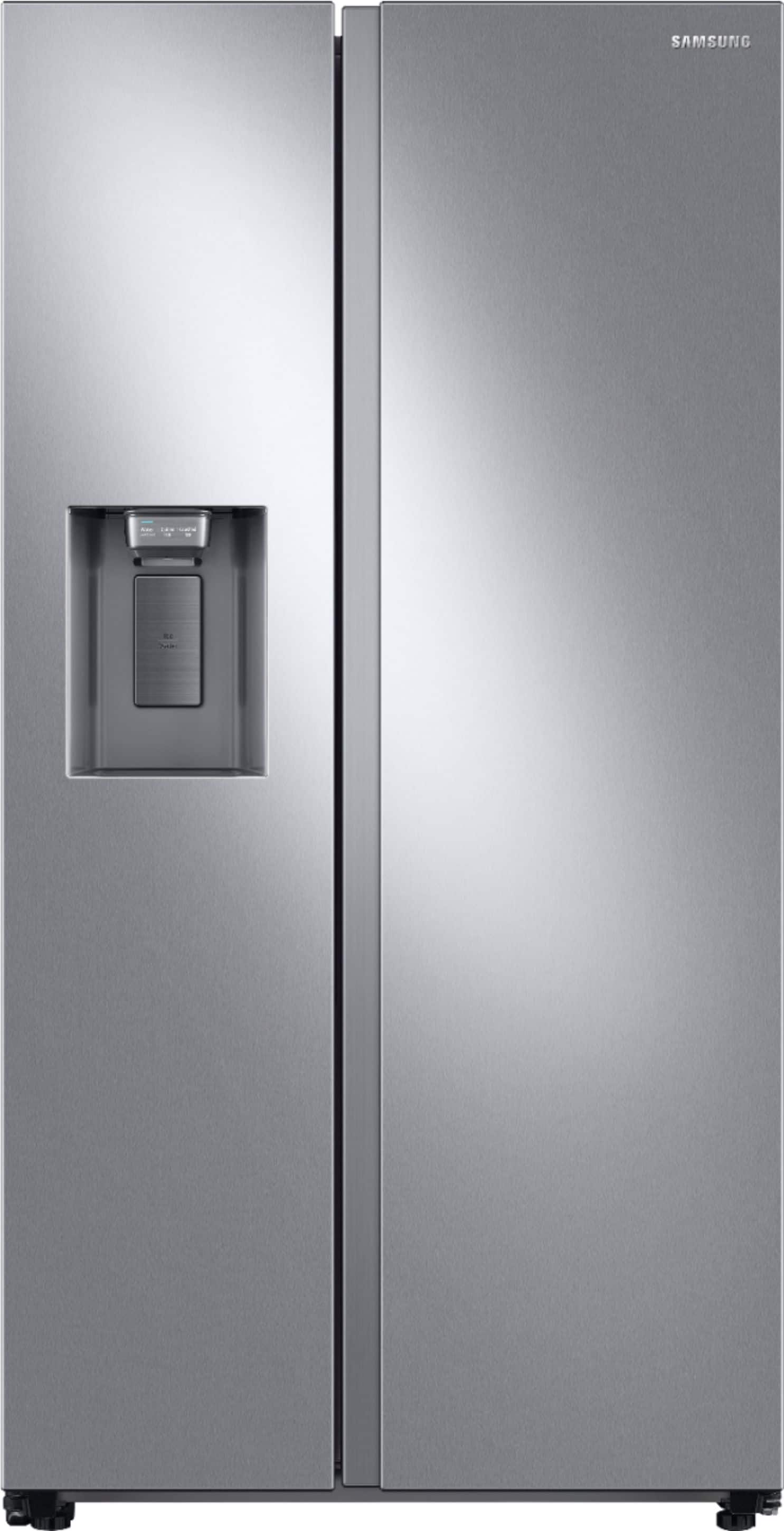 Samsung - 22 cu. ft. Side-by-Side Counter Depth Smart Refrigerator with All-Around Cooling - Stainless Steel - Front_Zoom
