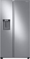 Front Zoom. Samsung - 22 cu. ft. Side-by-Side Counter Depth Smart Refrigerator with All-Around Cooling - Stainless Steel.