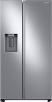 Samsung - 22 cu. ft. Side-by-Side Counter Depth Smart Refrigerator with All-Around Cooling - Stainless Steel - Front_Zoom