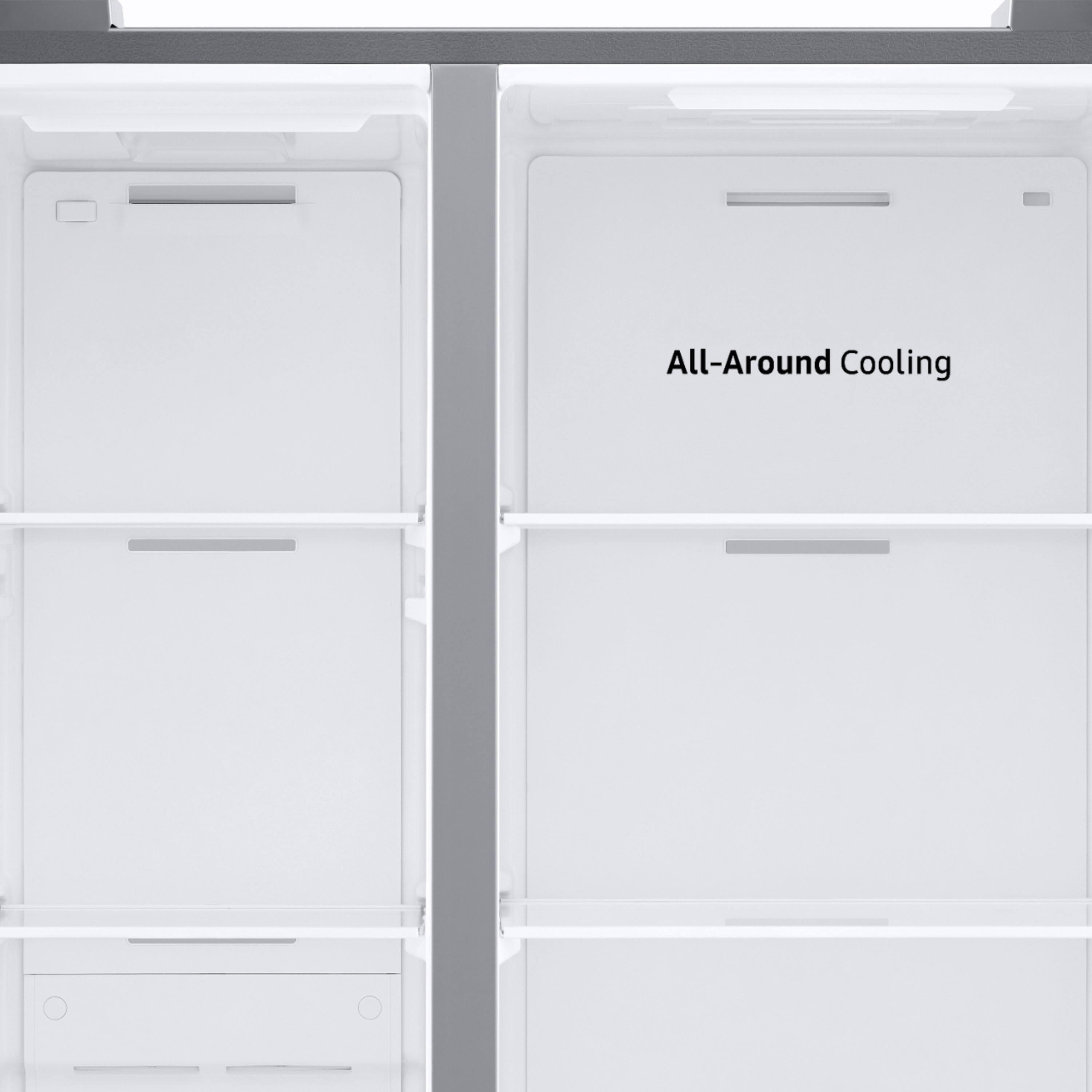 Alt View 16. Samsung - 22 cu. ft. Side-by-Side Counter Depth Smart Refrigerator with All-Around Cooling - Stainless Steel.