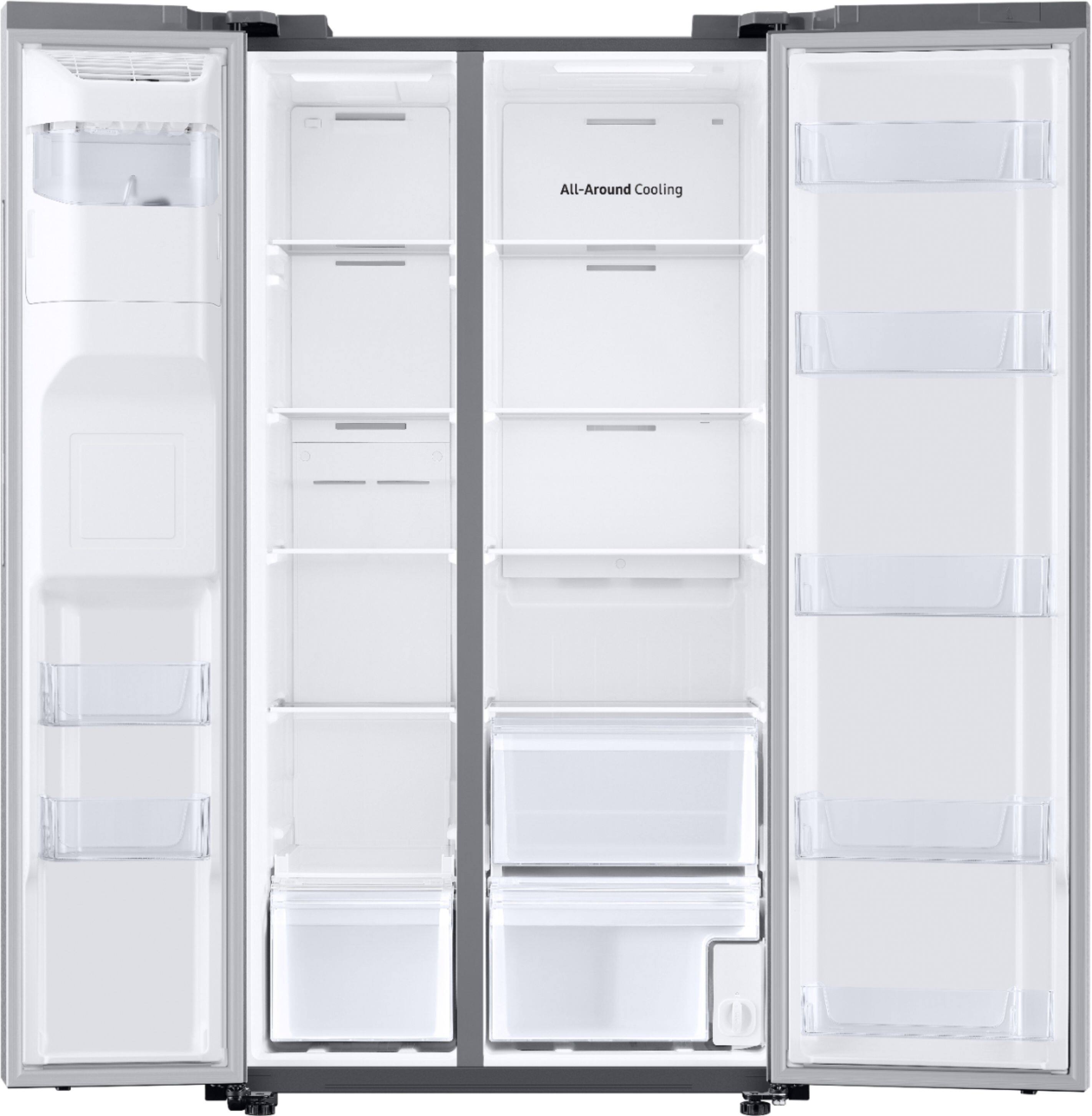 Alt View 1. Samsung - 22 cu. ft. Side-by-Side Counter Depth Smart Refrigerator with All-Around Cooling - Stainless Steel.