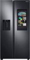 Front Zoom. Samsung - 26.7 Cu. Ft. Side-by-Side Refrigerator with 21.5" Touch-Screen Family Hub - Black stainless steel.
