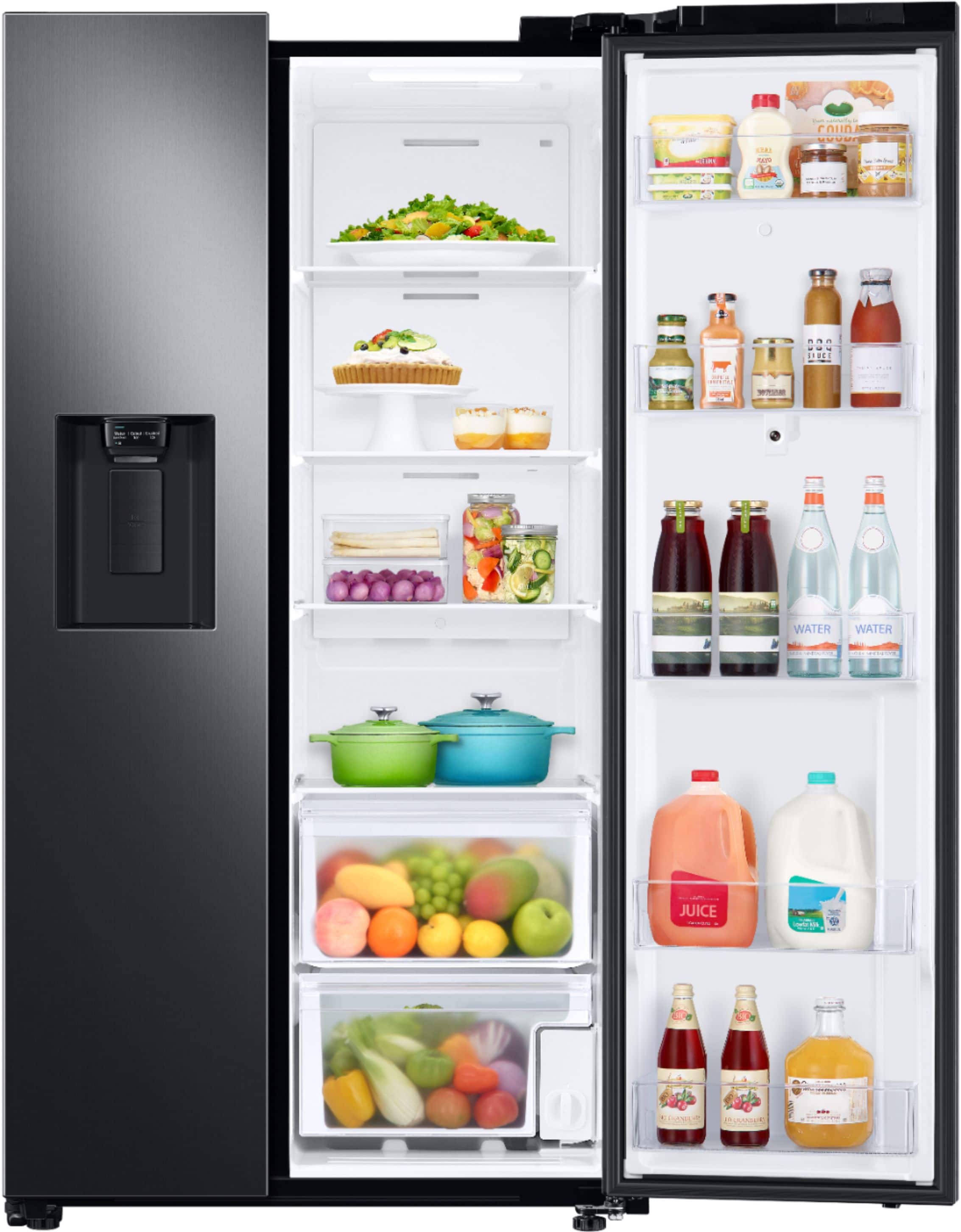 Alt View 11. Samsung - 26.7 cu. ft. Side-by-Side Smart Refrigerator with 21.5" Touch-Screen Family Hub - Black Stainless Steel.