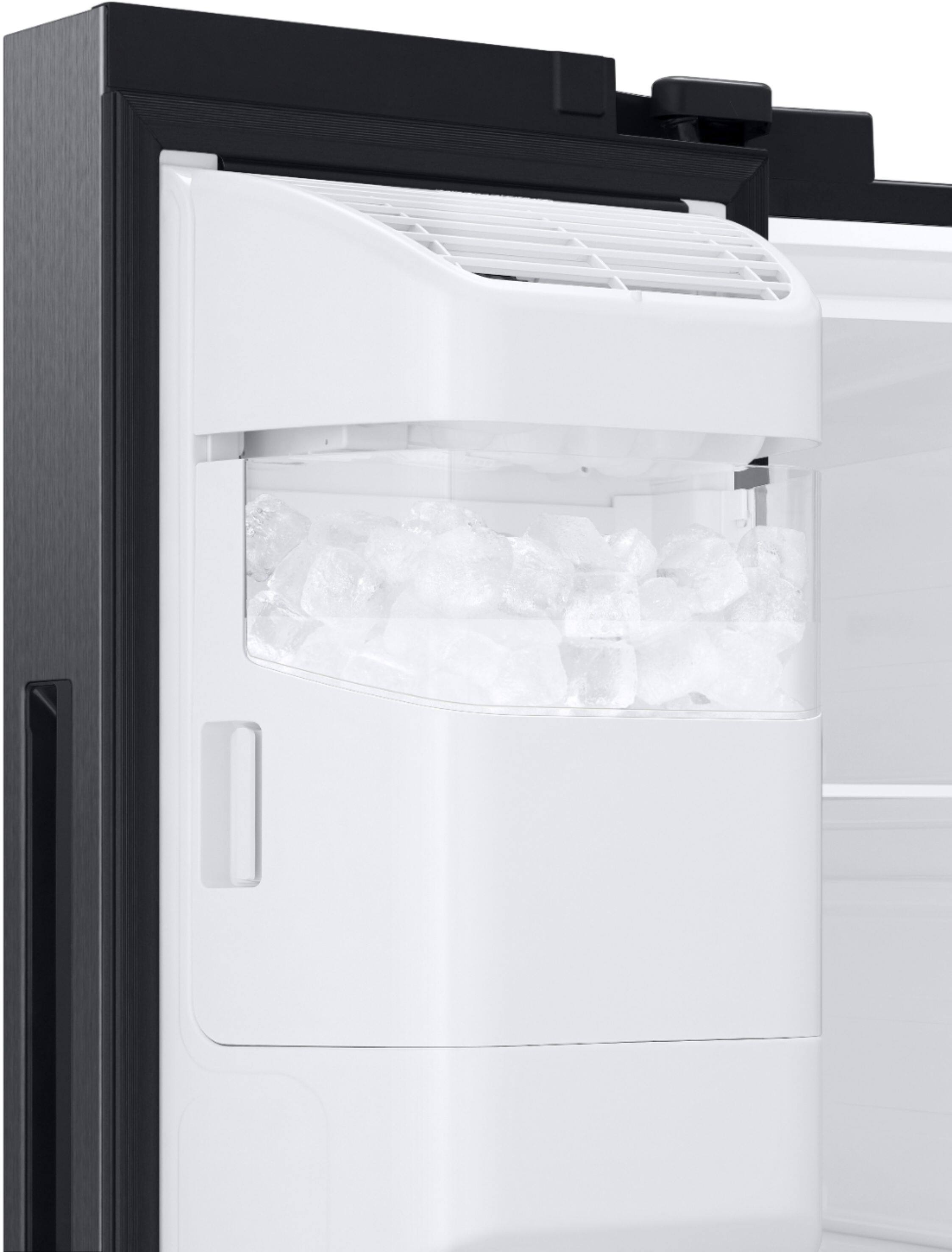Alt View 13. Samsung - 26.7 cu. ft. Side-by-Side Smart Refrigerator with 21.5" Touch-Screen Family Hub - Black Stainless Steel.