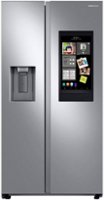 Samsung - 26.7 cu. ft. Side-by-Side Smart Refrigerator with 21.5" Touch-Screen Family Hub - Stainless Steel - Front_Zoom