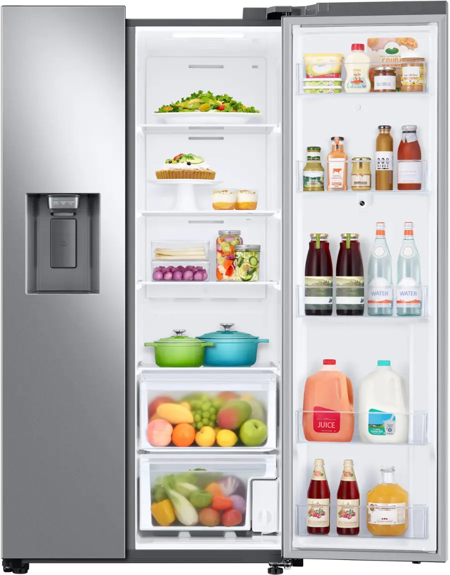 Alt View 11. Samsung - 26.7 cu. ft. Side-by-Side Smart Refrigerator with 21.5" Touch-Screen Family Hub - Stainless Steel.