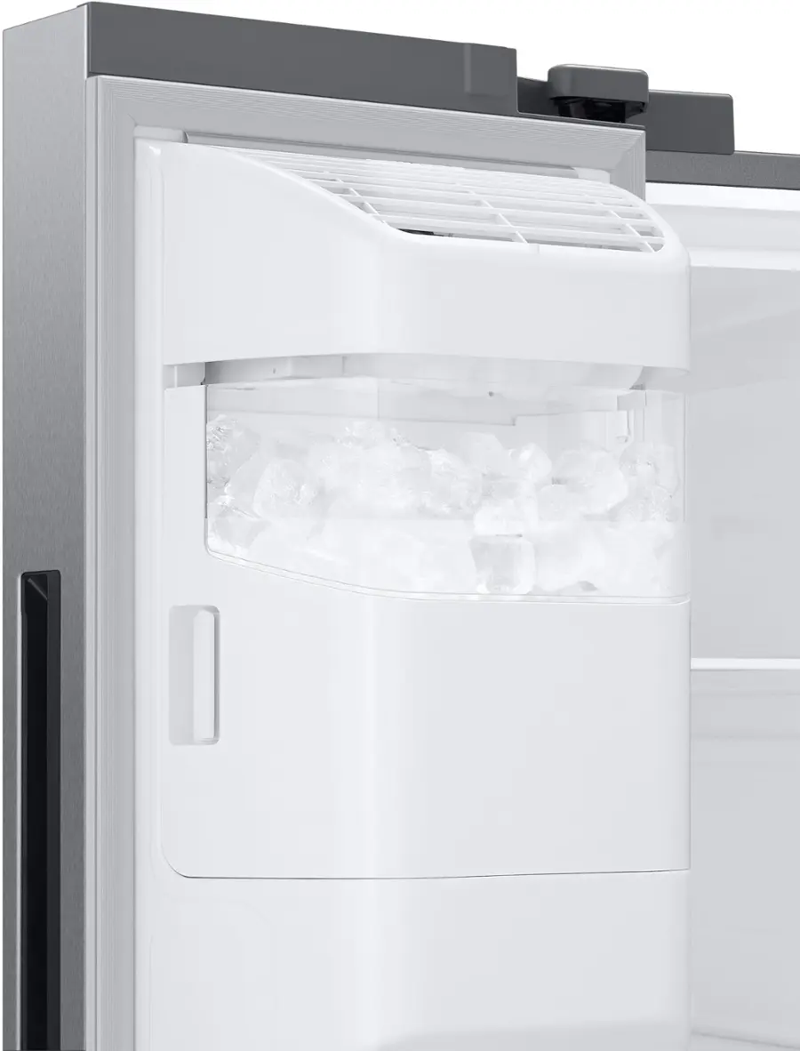 Alt View 12. Samsung - 26.7 cu. ft. Side-by-Side Smart Refrigerator with 21.5" Touch-Screen Family Hub - Stainless Steel.
