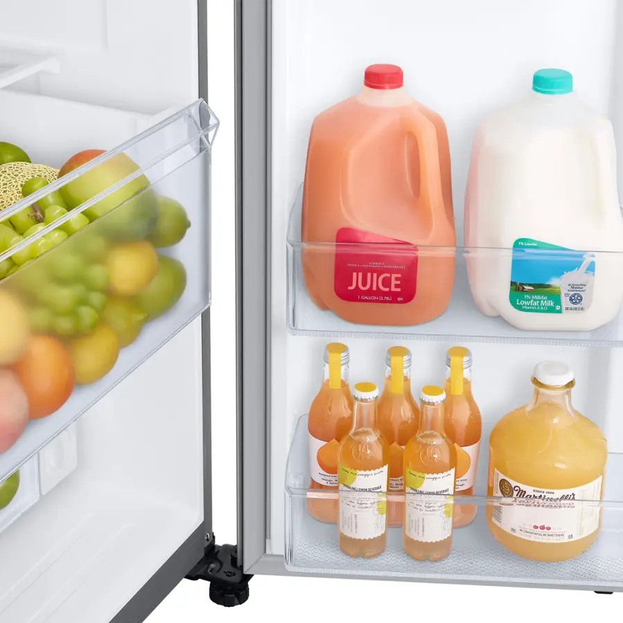 Alt View 14. Samsung - 26.7 cu. ft. Side-by-Side Smart Refrigerator with 21.5" Touch-Screen Family Hub - Stainless Steel.