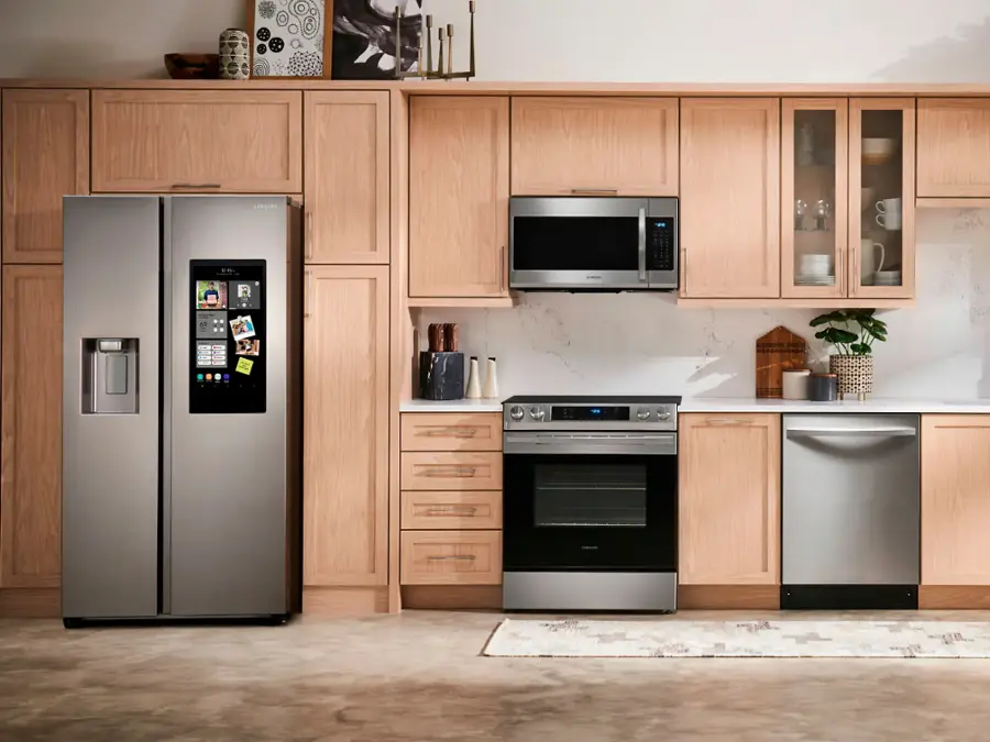 Alt View 17. Samsung - 26.7 cu. ft. Side-by-Side Smart Refrigerator with 21.5" Touch-Screen Family Hub - Stainless Steel.
