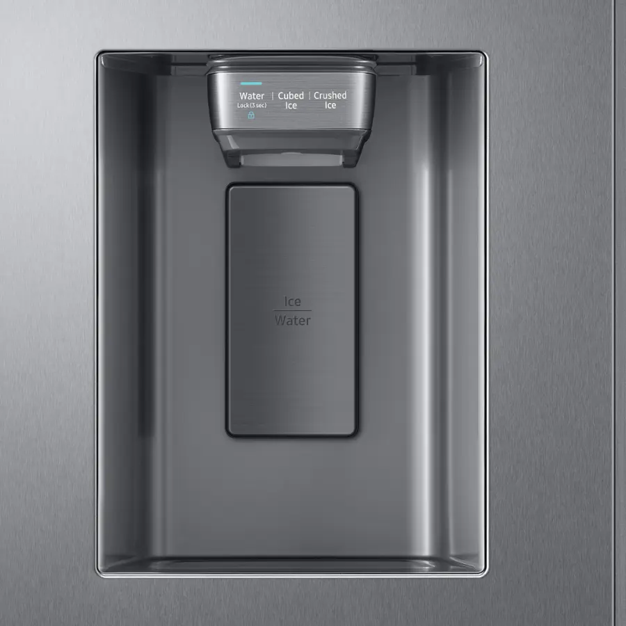 Alt View 4. Samsung - 26.7 cu. ft. Side-by-Side Smart Refrigerator with 21.5" Touch-Screen Family Hub - Stainless Steel.
