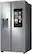 Left. Samsung - 26.7 cu. ft. Side-by-Side Smart Refrigerator with 21.5" Touch-Screen Family Hub - Stainless Steel.
