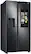 Angle. Samsung - 21.5 Cu. Ft. Side-by-Side Counter-Depth Refrigerator with 21.5" Touchscreen Family Hub - Black Stainless Steel.