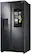 Left. Samsung - 21.5 Cu. Ft. Side-by-Side Counter-Depth Refrigerator with 21.5" Touchscreen Family Hub - Black Stainless Steel.
