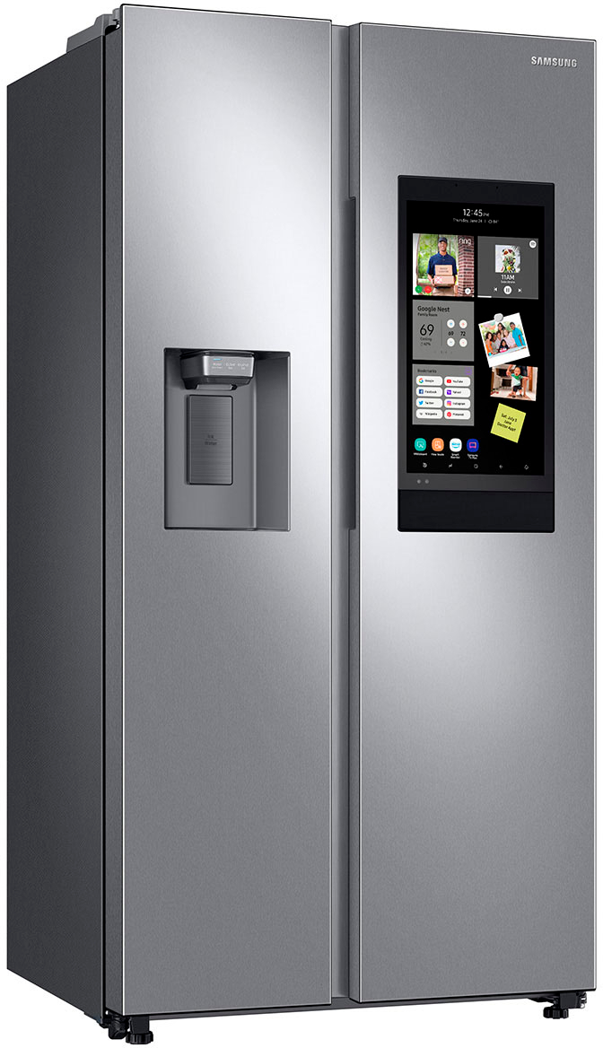 Angle View: Sub-Zero - Classic 23.7 Cu. Ft. Side-by-Side Built-In Refrigerator with Internal Dispenser - Stainless steel