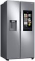 Angle Zoom. Samsung - 21.5 Cu. Ft. Side-by-Side Counter-Depth Refrigerator with 21.5" Touchscreen Family Hub - Stainless steel.