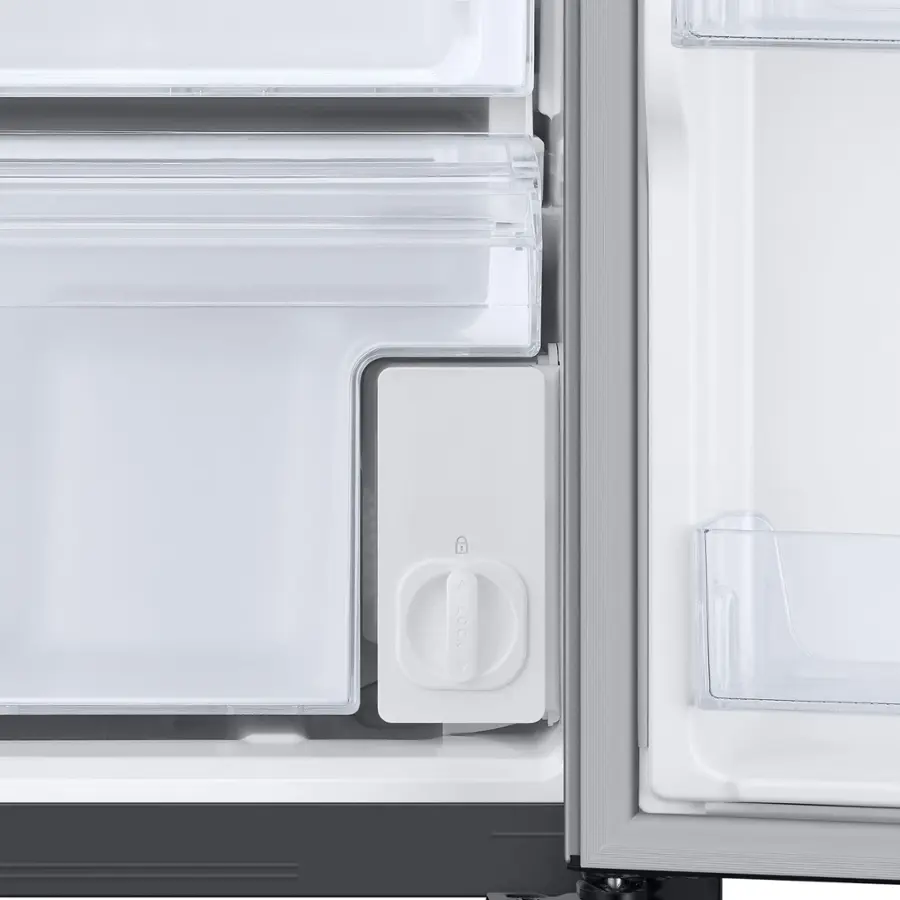 Alt View 21. Samsung - 21.5 cu. ft. Side-by-Side Counter Depth Smart Refrigerator with 21.5" Touch-Screen Family Hub - Stainless Steel.