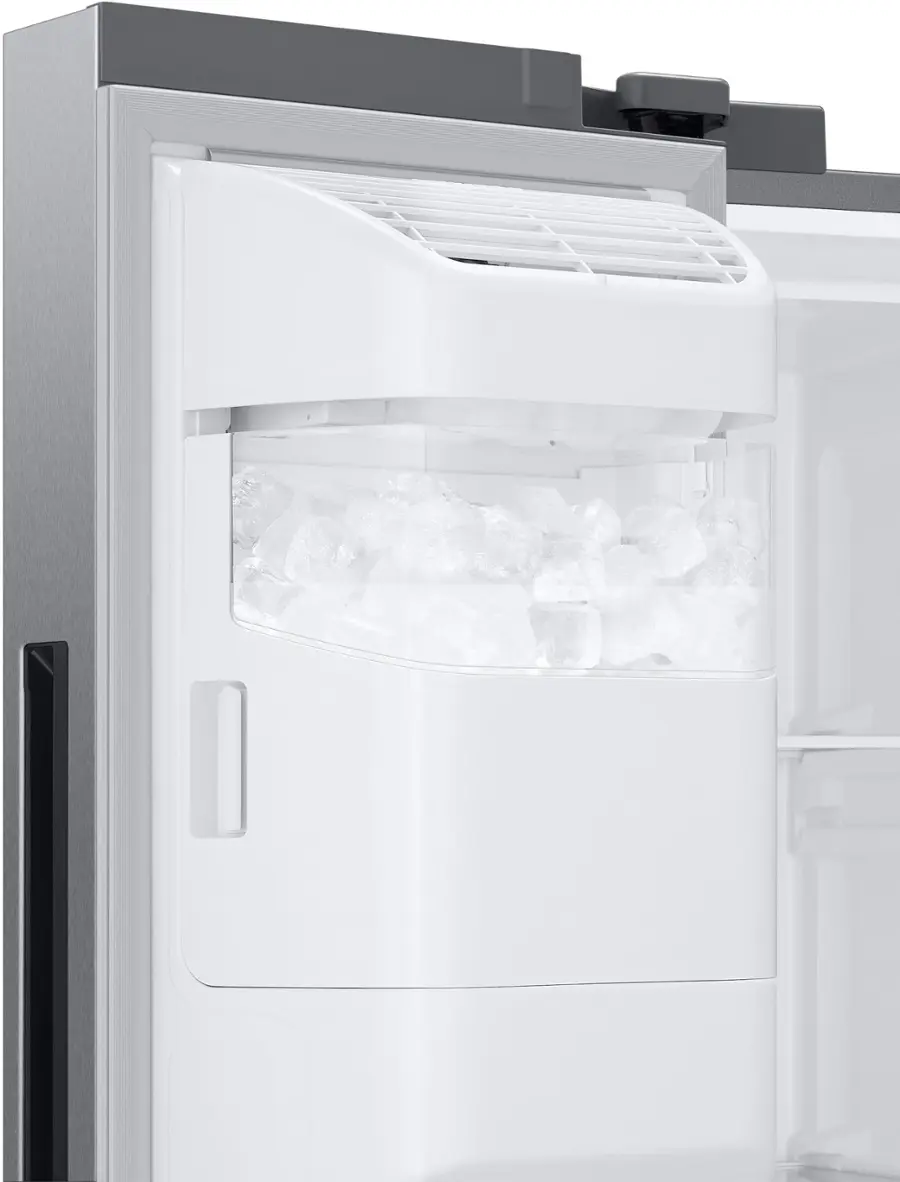 Alt View 14. Samsung - 21.5 cu. ft. Side-by-Side Counter Depth Smart Refrigerator with 21.5" Touch-Screen Family Hub - Stainless Steel.
